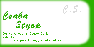 csaba styop business card